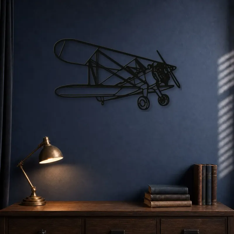 Silhouette d'avion en métal Model 75, décoration murale aéronautique