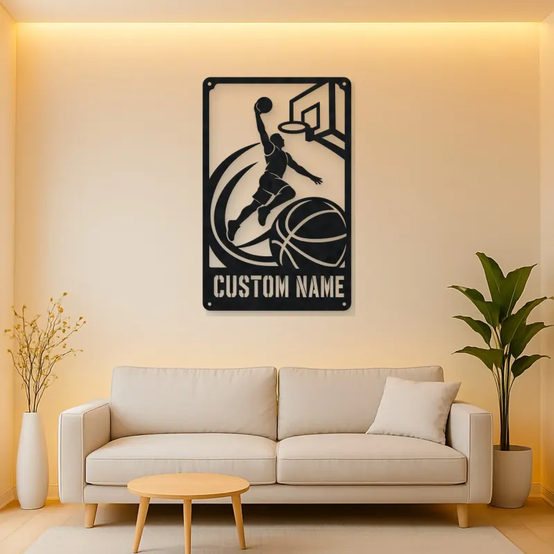 Personalized Basketball Dunk Metal Wall Art