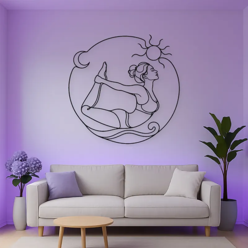 Bow Pose Energy Metal Wall Art | Yoga and Meditation Wall Decor
