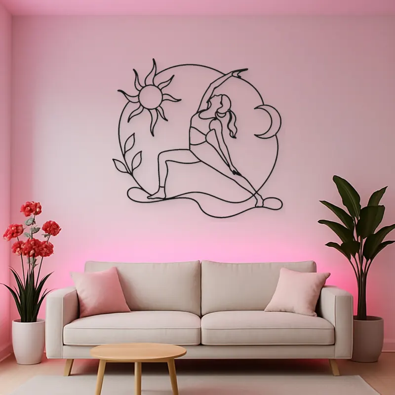 Reverse Warrior Arc Metal Wall Art | Yoga and Meditation Wall Decor