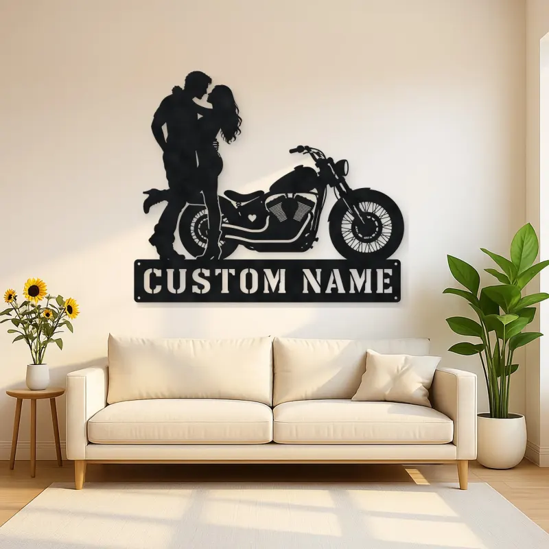 Personalized Chopper Romance Metal Wall Art with Heart