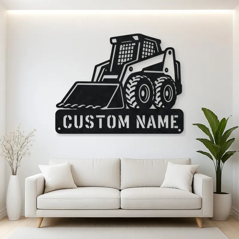 Personalized Compact Skid Steer Loader Metal Wall Art