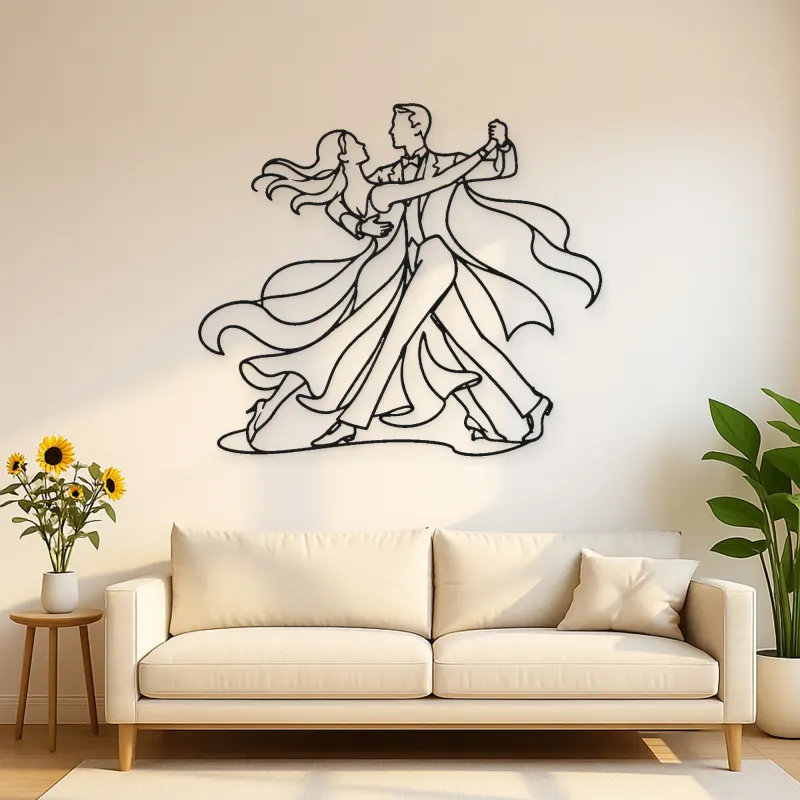 Quickstep Motion Metal Wall Art | Couple Dance Wall Decor