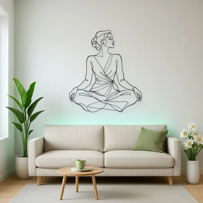 Seated Lotus Fashion Metal Wall Art | Fashion Figure Wall Decor