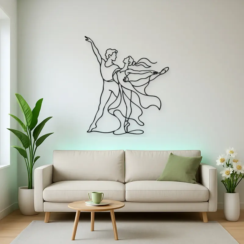 Ballet Pas De Deux Metal Wall Art | Couple Dance Wall Decor