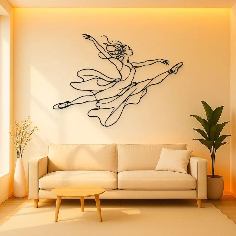 Ballet Grand Jete Metal Wall Art | Dance Silhouette Wall Decor