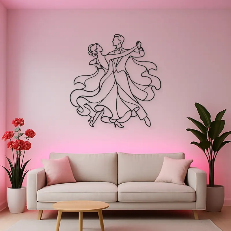 Ballroom Waltz Pair Metal Wall Art | Couple Dance Wall Decor