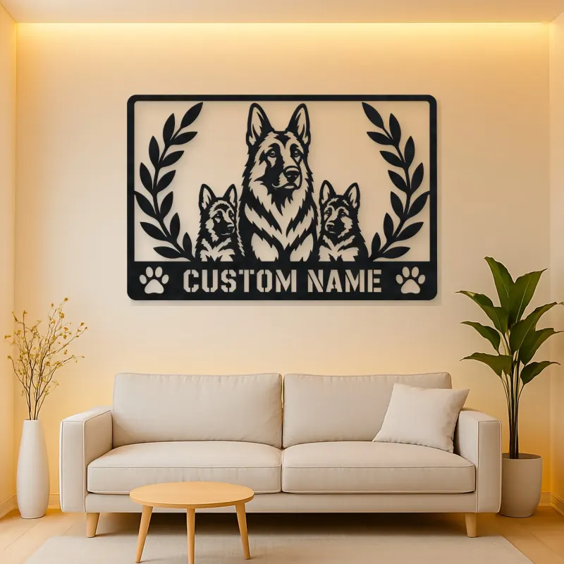 Personalized German Shepherd Family Metal Wall Art