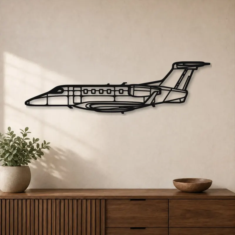 Silhouette en métal d'avion Phenom 300, Décoration murale en métal, Décor aéronautique, Cadeau pour aviateur