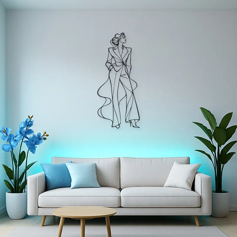 Confident Standing Muse Metal Wall Art | Fashion Figure Wall Decor