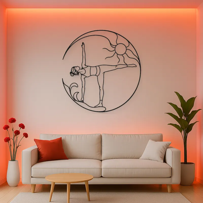 Half Moon Balance Metal Wall Art | Yoga and Meditation Wall Decor