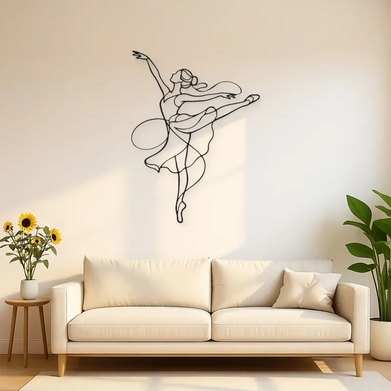Ballet Attitude Pose Metal Wall Art | Dance Silhouette Wall Decor