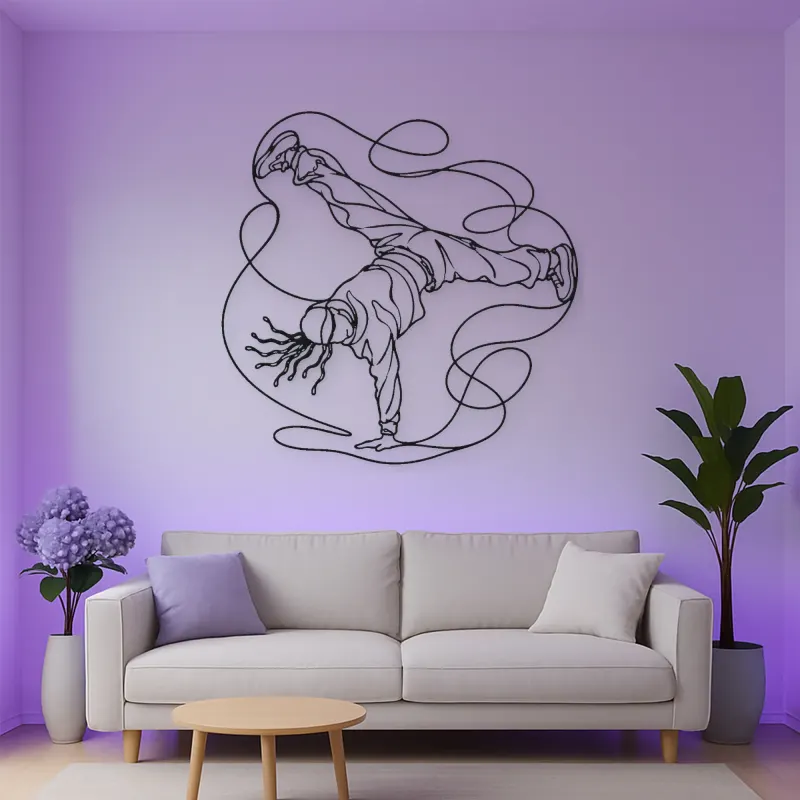 Breakdance Windmill Metal Wall Art | Dance Silhouette Wall Decor