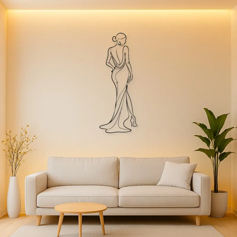 Runway Turn Pose Metal Wall Art | Fashion Figure Wall Decor
