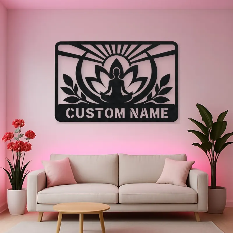 Personalized Meditation Lotus Metal Wall Art
