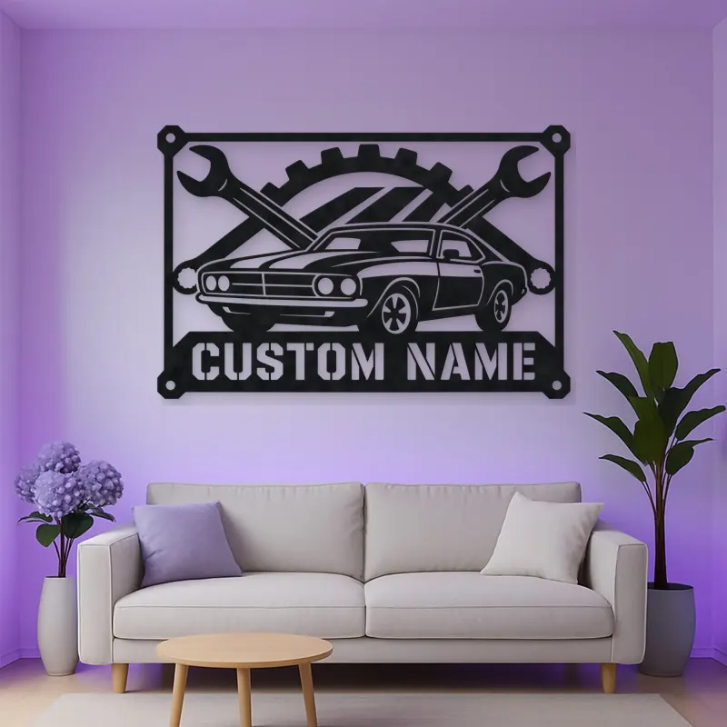 Personalized Classic Muscle Car Metal Wall Art