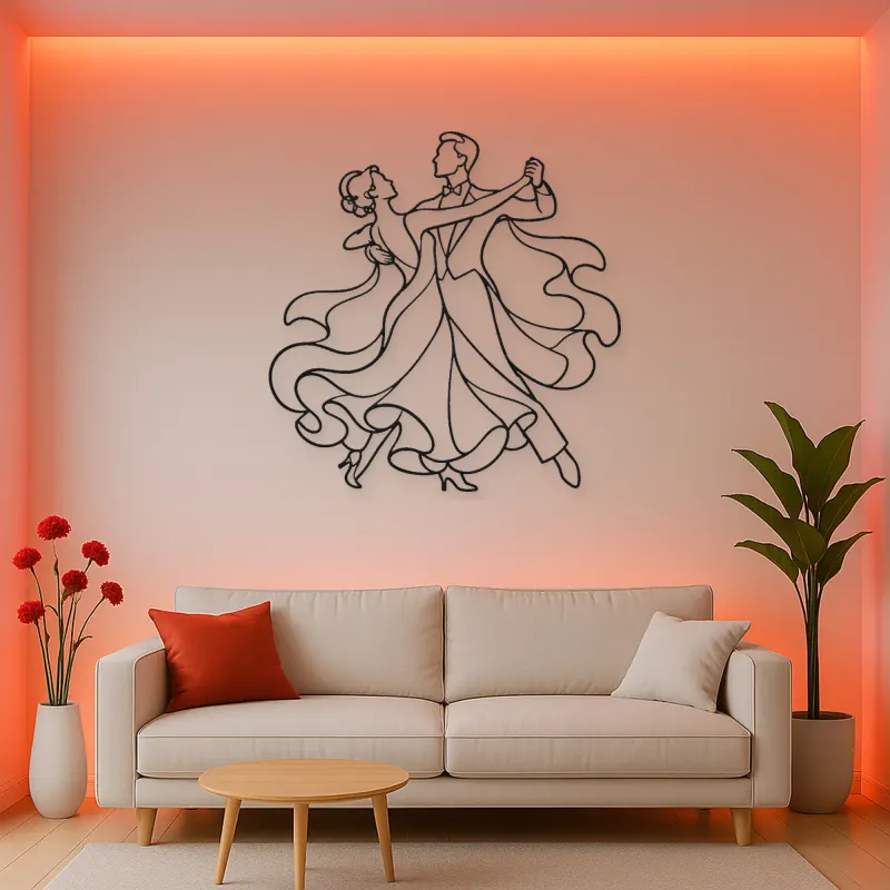 Ballroom Waltz Pair Metal Wall Art | Couple Dance Wall Decor