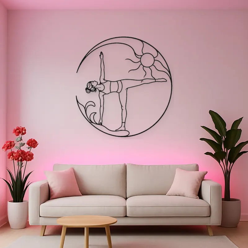 Half Moon Balance Metal Wall Art | Yoga and Meditation Wall Decor