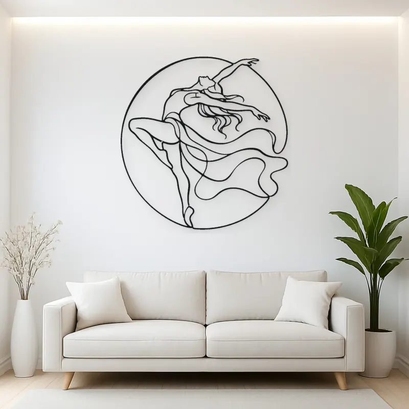 Contemporary Back Arch Metal Wall Art | Dance Silhouette Wall Decor