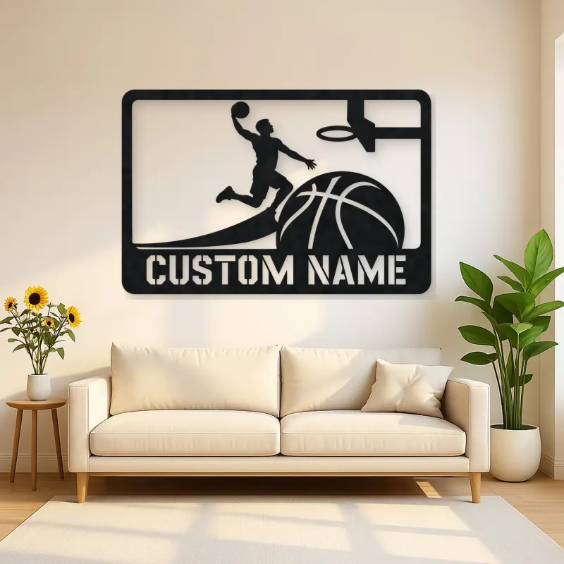 Personalized Basketball Slam Dunk Metal Wall Art