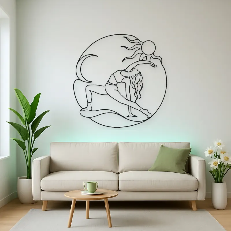 Wild Thing Arc Metal Wall Art | Yoga and Meditation Wall Decor