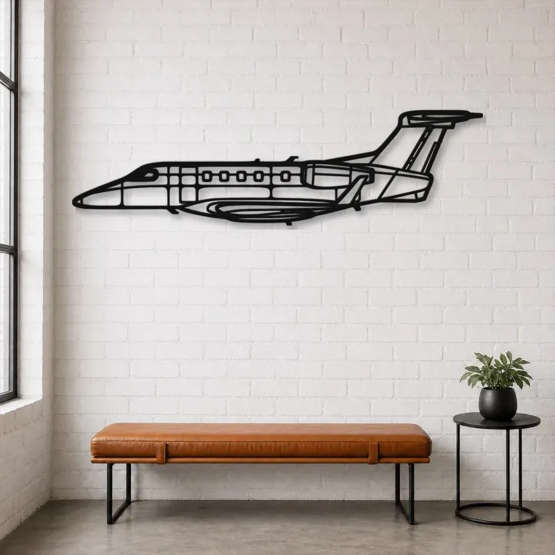 Silhouette en métal d'avion Phenom 300, Décoration murale en métal, Décor aéronautique, Cadeau pour aviateur