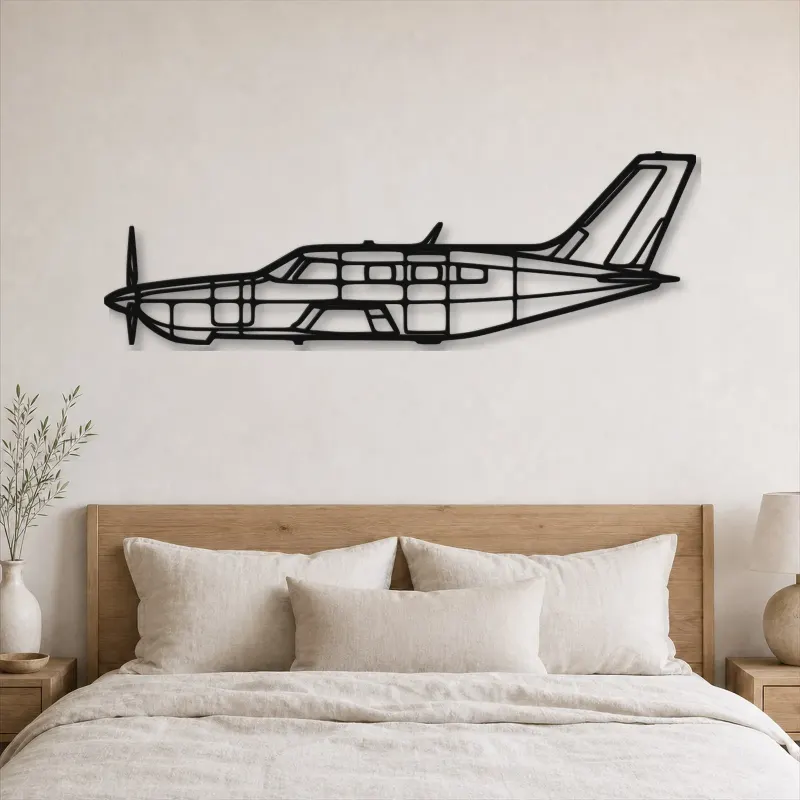 Silhouette en métal d'avion PA-46R-350T Matrix, Décoration murale en métal, Décor aéronautique, Cadeau pour aviateur