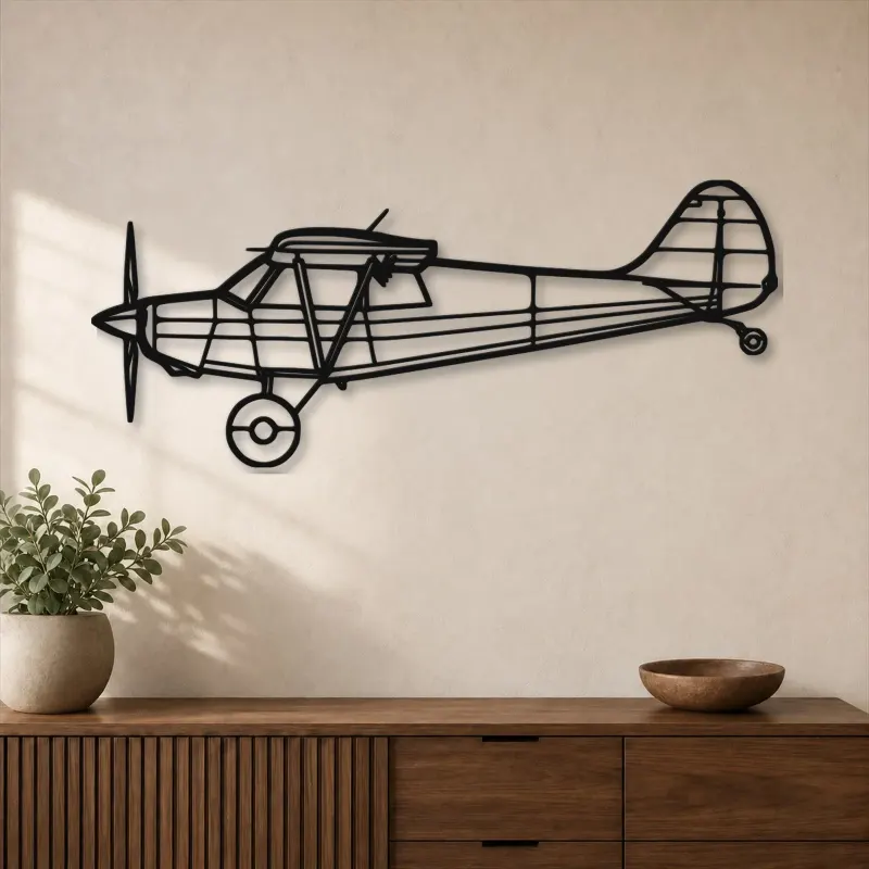 Silhouette d'avion Husky A-1C en métal, Décoration murale aéronautique