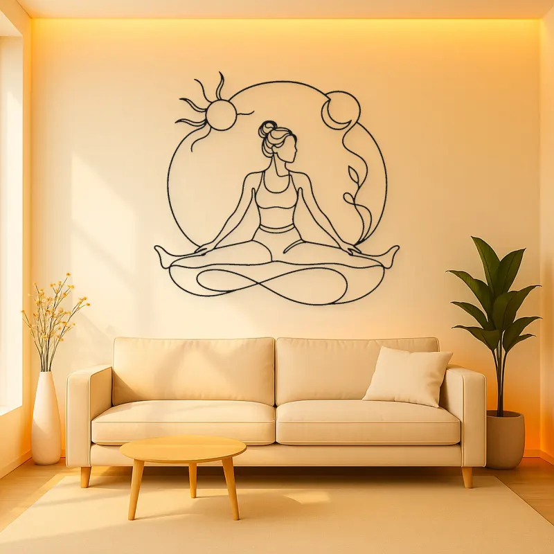 Wide Leg Fold Metal Wall Art | Yoga and Meditation Wall Decor