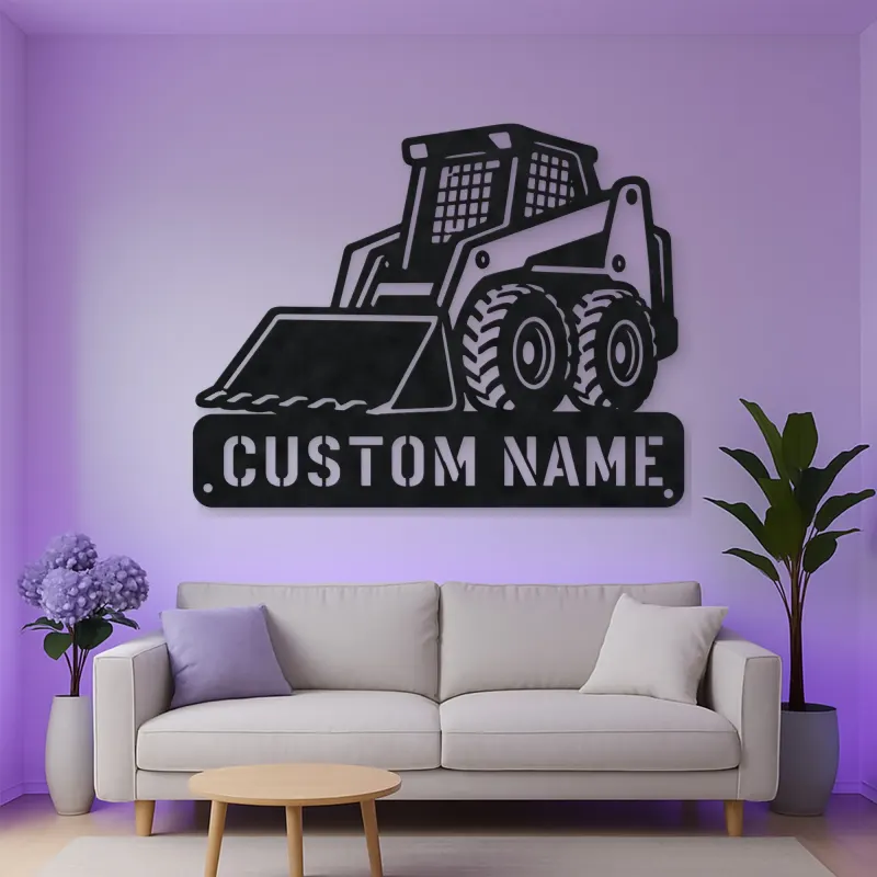 Personalized Compact Skid Steer Loader Metal Wall Art