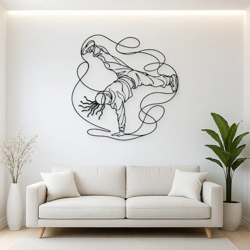 Breakdance Windmill Metal Wall Art | Dance Silhouette Wall Decor