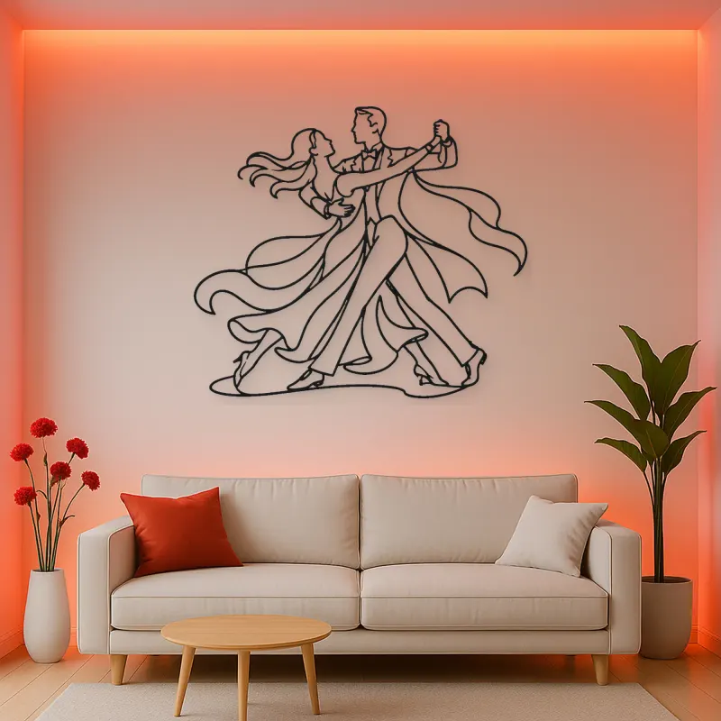 Quickstep Motion Metal Wall Art | Couple Dance Wall Decor