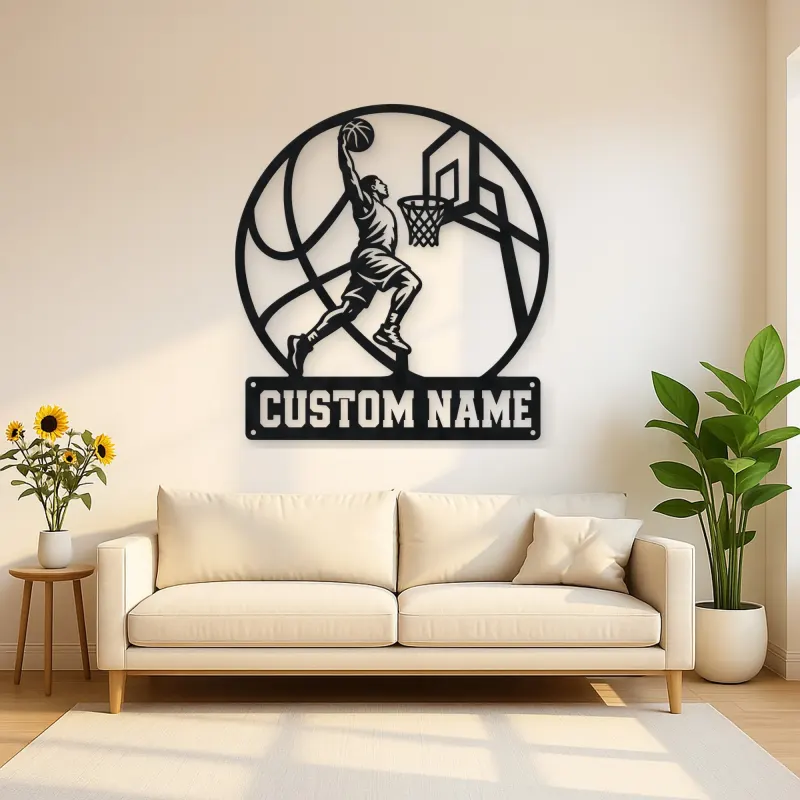 Personalized Slam Dunk Basketball Metal Wall Art