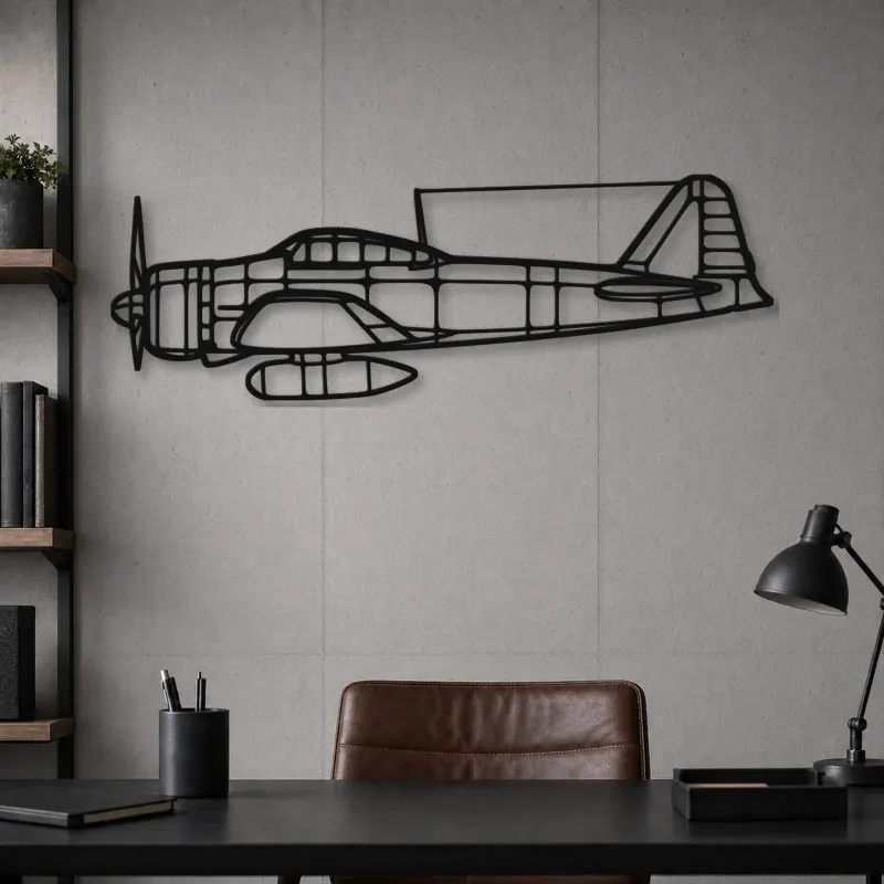 Insegna in metallo silhouette A6M2 Zero