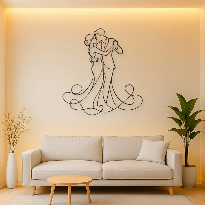 Slow Dance Pair Metal Wall Art | Romantic Couple Decor
