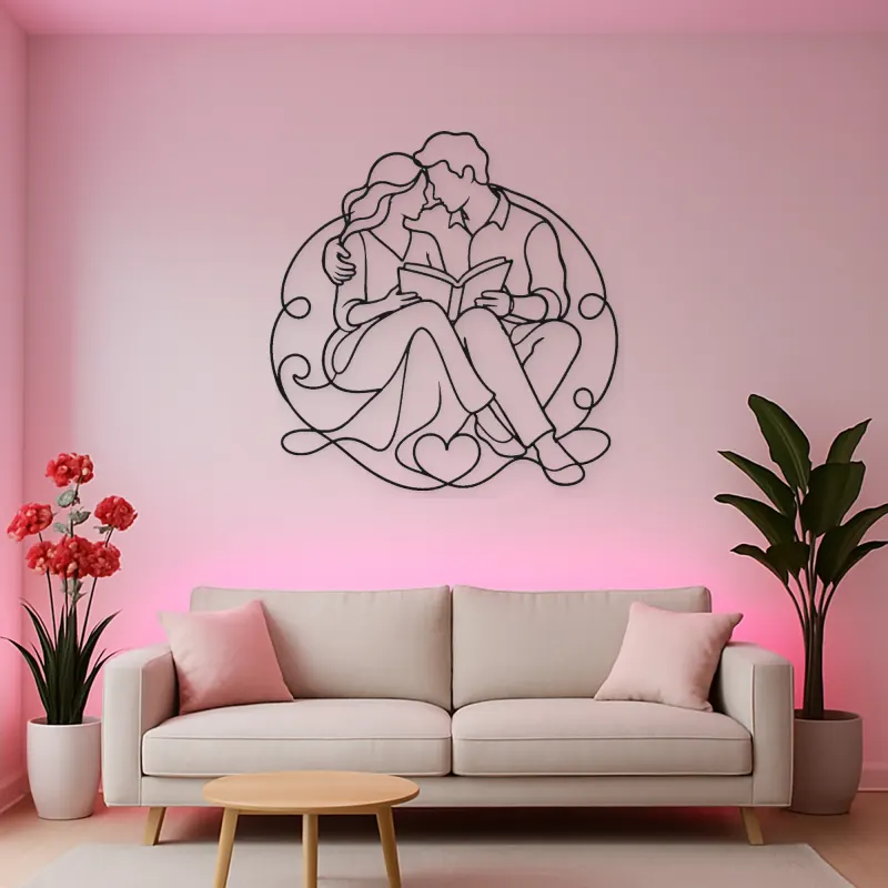 Shared Book Couple Metal Wall Art | Romantic Couple Decor