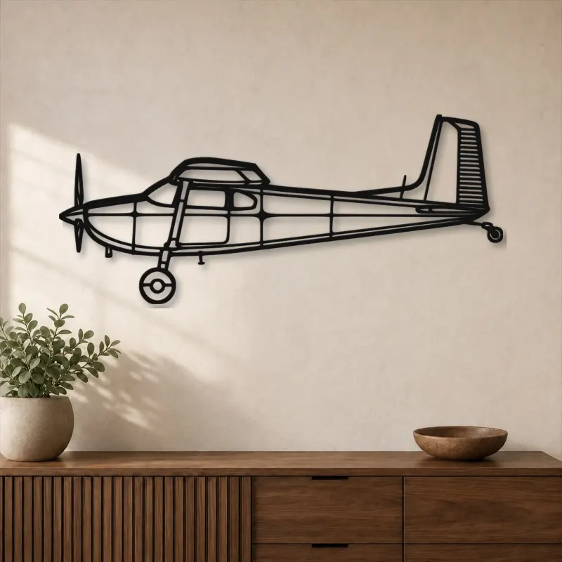 Silhouette d'avion en métal 180F, Décoration murale en métal, Décor aéronautique, Décorateur aviateur