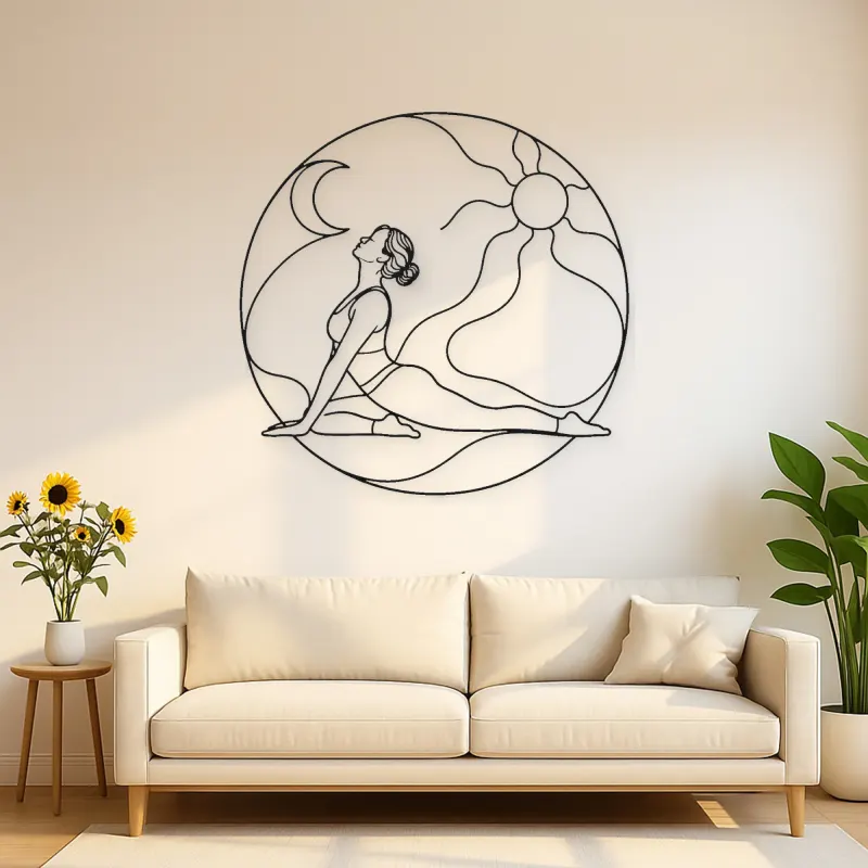 Pigeon Pose Release Metal Wall Art | Yoga and Meditation Wall Decor