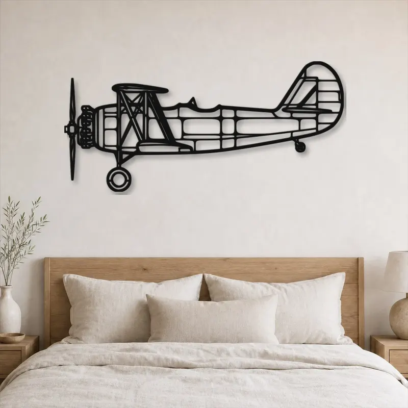 Silhouette d'avion en métal N3N-3, décoration murale aéronautique
