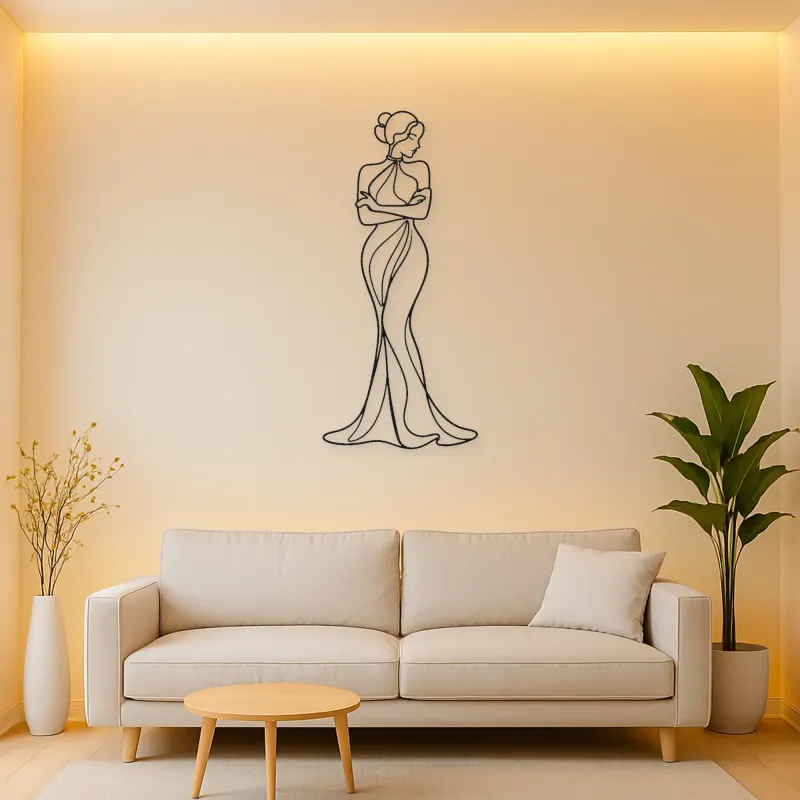 Arms Crossed Muse Metal Wall Art | Feminine Figure Wall Decor