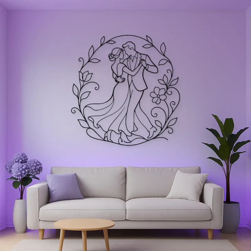 Garden Dance Pair Metal Wall Art | Romantic Couple Decor