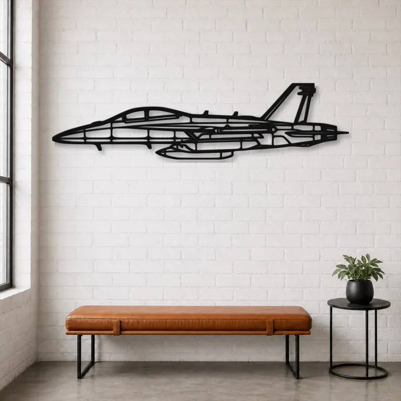 Silhouette en métal d'avion EA-18G, décoration murale en métal, décoration aéronautique, cadeau pour aviateurs