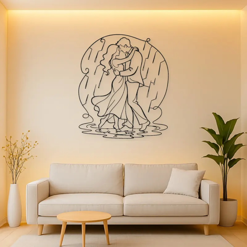 Rain Dance Couple Metal Wall Art | Romantic Couple Decor