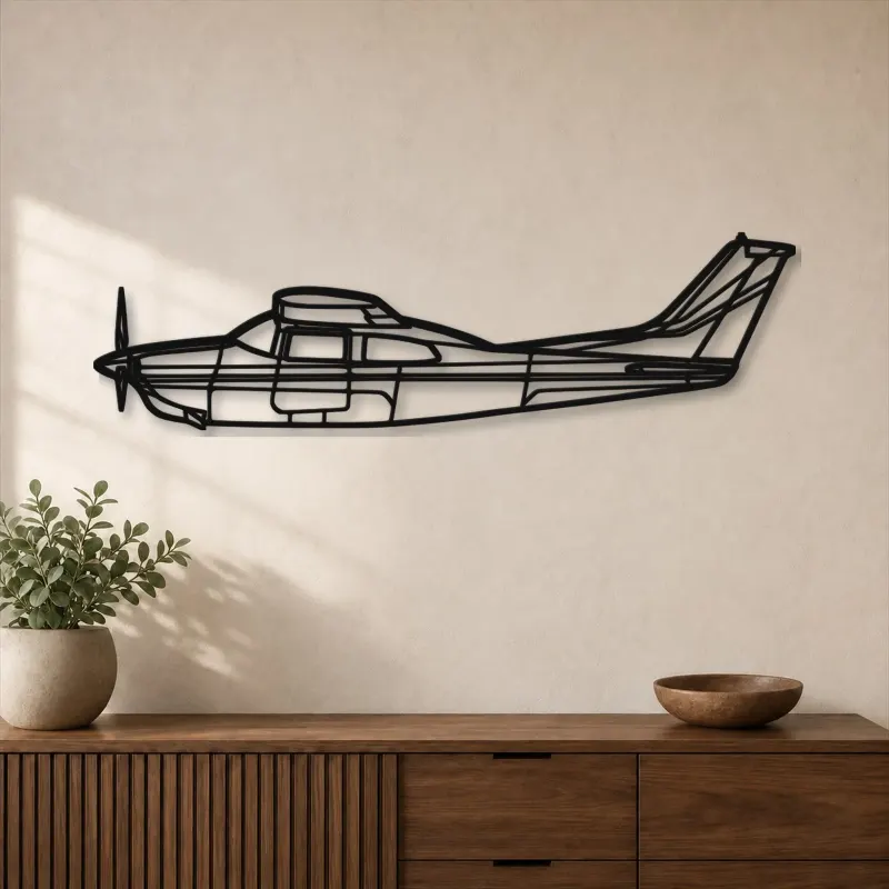 Silhouette en métal d'avion 210L Centurion, décoration murale en métal, décoration aéronautique, cadeau pour pilote