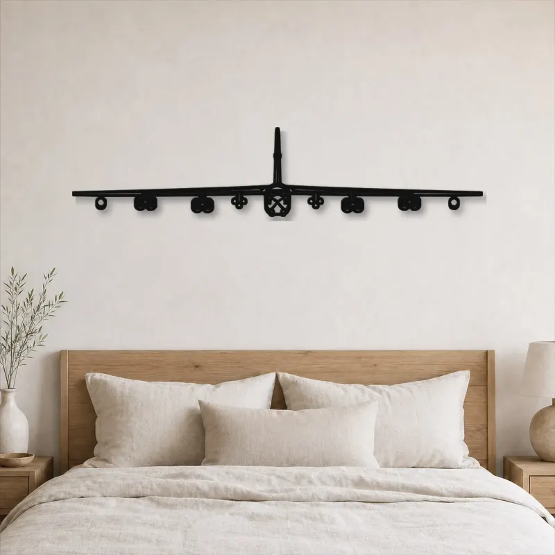 Silhouette d'avion B-52H Stratofortress en métal, Décoration murale en métal, Décor aéronautique, Cadeau pour aviateur