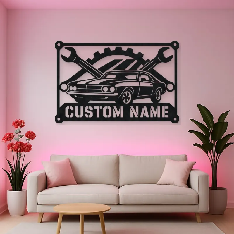 Personalized Classic Muscle Car Metal Wall Art