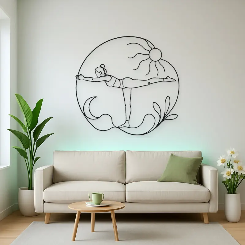 Warrior Three Flight Metal Wall Art | Yoga and Meditation Wall Decor