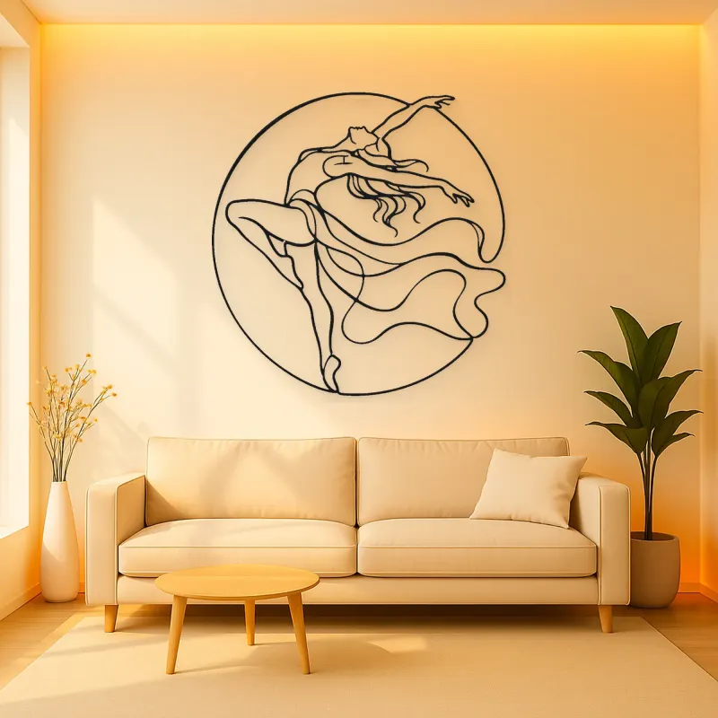 Contemporary Back Arch Metal Wall Art | Dance Silhouette Wall Decor