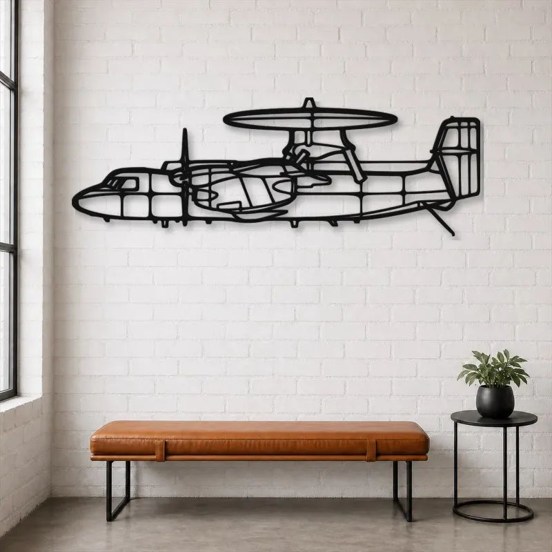 Silhouette en métal d'avion E-2C Hawkeye, décoration murale en métal, décoration aéronautique, cadeau pour aviateurs