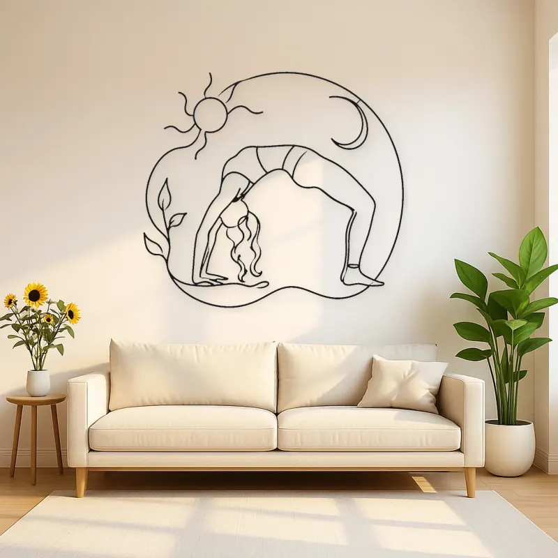 Bridge Pose Arc Metal Wall Art | Yoga and Meditation Wall Decor